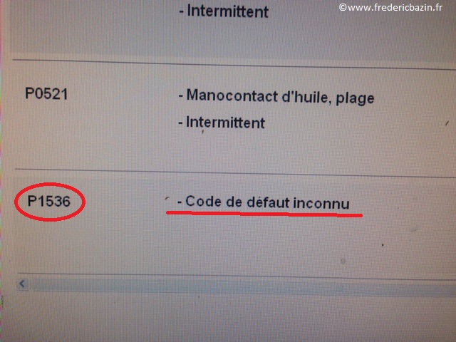 DTC Pxxx Recherche des codes defaut